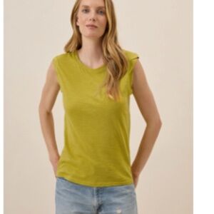 Women's Chartreuse Featherweight Slub Muscle Tee
